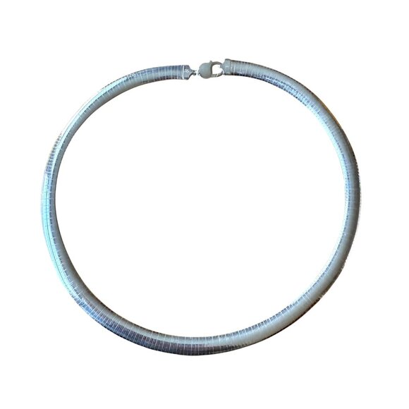 JTV Sterling Silver 925 8mm Omega Link Chain Necklace 20" Italy - Picture 2 of 13